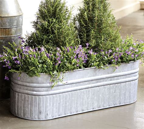 home depot planter boxes galvanized steel|rectangular galvanized planter box.